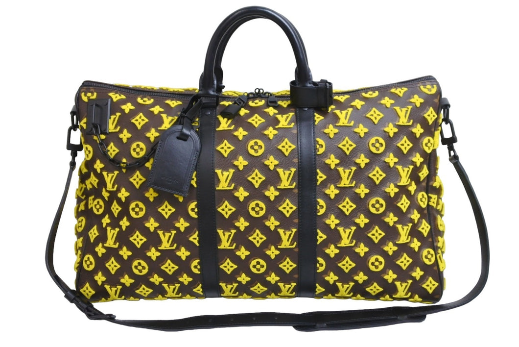 LOUIS VUITTON ルイヴィトン モノグラム タフタ― キーポル トリアングル50 2WAY ボストンバッグ M45069 美品 中古 54800