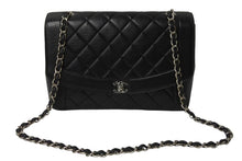 Load image into Gallery viewer, CHANEL シャネル ダイアナ 中マトラッセ シルバー金具 ショルダーバッグ 4番台 ココマーク ラムスキン ブラック 美品 中古 54803
