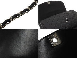 CHANEL シャネル ダイアナ 中マトラッセ シルバー金具 ショルダーバッグ 4番台 ココマーク ラムスキン ブラック 美品 中古 54803