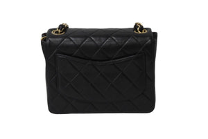 CHANEL シャネル ミニマトラッセ ショルダーバッグ 7番台 ココマーク ラムスキン ブラック ゴールド 美品 中古 54815