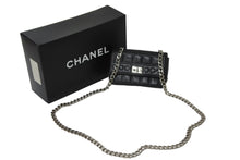Load image into Gallery viewer, CHANEL シャネル 2.55チョコバーチェーンミニショルダーバッグ ラムスキン 6番台 ブラック シルバー金具 美品 中古 54822