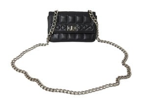 CHANEL シャネル 2.55チョコバーチェーンミニショルダーバッグ ラムスキン 6番台 ブラック シルバー金具 美品 中古 54822