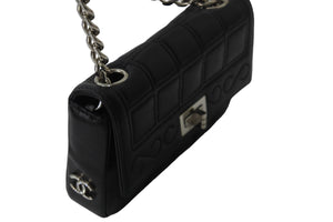 CHANEL シャネル 2.55チョコバーチェーンミニショルダーバッグ ラムスキン 6番台 ブラック シルバー金具 美品 中古 54822