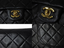 Load image into Gallery viewer, CHANEL シャネル マトラッセ 25 ショルダーバッグ ダブルフラップ 3番台 ラムスキン ブラック ゴールド 美品 中古 54827