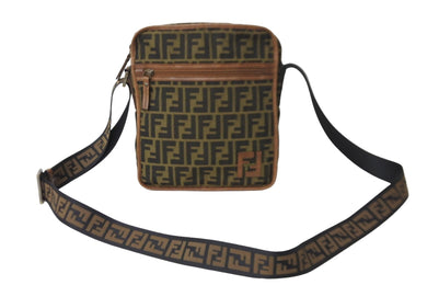 FENDI フェンディ ショルダーバッグ 7VA152 ズッカ柄 ブラウン キャンバス ゴールド金具 美品 中古 54833