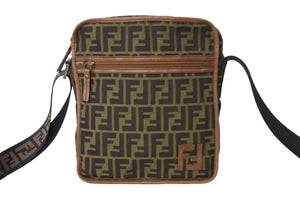 FENDI フェンディ ショルダーバッグ 7VA152 ズッカ柄 ブラウン キャンバス ゴールド金具 美品 中古 54833