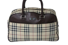 Load image into Gallery viewer, BURBERRY バーバリー ハンドバッグ ミニボストンバッグ ノバチェック ベージュ ブラウン キャンバス レザー 良品 中古 54835