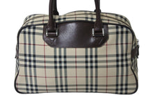 Load image into Gallery viewer, BURBERRY バーバリー ハンドバッグ ミニボストンバッグ ノバチェック ベージュ ブラウン キャンバス レザー 良品 中古 54835