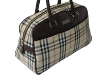 Load image into Gallery viewer, BURBERRY バーバリー ハンドバッグ ミニボストンバッグ ノバチェック ベージュ ブラウン キャンバス レザー 良品 中古 54835