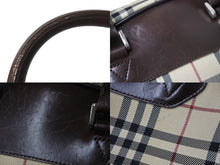 Load image into Gallery viewer, BURBERRY バーバリー ハンドバッグ ミニボストンバッグ ノバチェック ベージュ ブラウン キャンバス レザー 良品 中古 54835