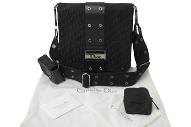 極美品 ChristianDior ディオール ショルダーバック ストリートシック トロッター柄 BM-0052 キャンバス ラック 中古 54837