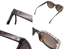 Load image into Gallery viewer, 極美品 CHANEL シャネル サングラス 1682/S9 バタフライ シェイプ アイウェア 54◻︎20 ブラウン ベージュ シルバー金具 中古 54839