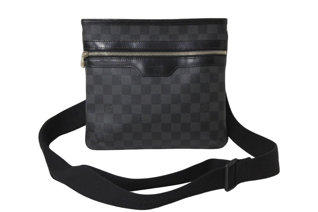 LOUIS VUITTON ルイヴィトン ショルダーバッグ N58028 トマス ブラック ダミエ グラフィット シルバー金具 美品 中古 54842