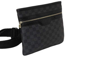 LOUIS VUITTON ルイヴィトン ショルダーバッグ N58028 トマス ブラック ダミエ グラフィット シルバー金具 美品 中古 54842