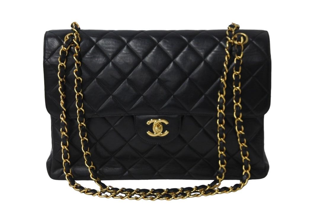 CHANEL シャネル ショルダーバッグ マトラッセ30 ダブルフェイス チェーンショルダー 4番台 ブラック ラムスキン 美品 中古 54844