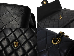 CHANEL シャネル ショルダーバッグ マトラッセ30 ダブルフェイス チェーンショルダー 4番台 ブラック ラムスキン 美品 中古 54844