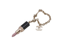 Load image into Gallery viewer, CHANEL シャネル キーチャーム ココマーク リップスティック ストーン 08A 2008年秋 ブラック ピンク ゴールド 16g 美品 中古 54847