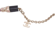 Load image into Gallery viewer, CHANEL シャネル キーチャーム ココマーク リップスティック ストーン 08A 2008年秋 ブラック ピンク ゴールド 16g 美品 中古 54847