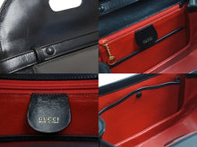 画像をギャラリービューアに読み込む, GUCCI グッチ バンブーミニ 2WAYバッグ ハンドバッグ ショルダーバッグ 000 01 0188 カーフレザー ブラック 美品 中古 54863 
