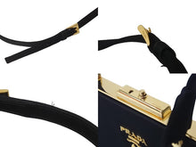 Load image into Gallery viewer, PRADA プラダ 2WAYショルダーバッグ 取り外し可能ショルダーストラップ MW2275 サテン ブラック ゴールド金具 美品 中古 54876
