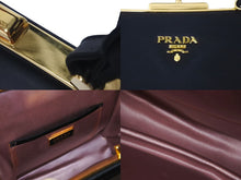 Load image into Gallery viewer, PRADA プラダ 2WAYショルダーバッグ 取り外し可能ショルダーストラップ MW2275 サテン ブラック ゴールド金具 美品 中古 54876