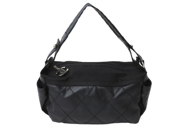 CHANEL シャネル パリビアリッツ ワンショルダーバッグ 11番台 キャンバス レザー A34205 ブラック シルバー金具 美品 中古 54879
