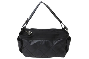 CHANEL シャネル パリビアリッツ ワンショルダーバッグ 11番台 キャンバス レザー A34205 ブラック シルバー金具 美品 中古 54879