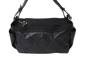 CHANEL シャネル パリビアリッツ ワンショルダーバッグ 11番台 キャンバス レザー A34205 ブラック シルバー金具 美品 中古 54879