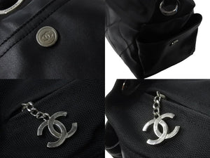 CHANEL シャネル パリビアリッツ ワンショルダーバッグ 11番台 キャンバス レザー A34205 ブラック シルバー金具 美品 中古 54879