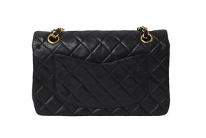 CHANEL シャネル マトラッセWフラップチェーンショルダーバッグ 4番台 ラムスキン 23cm ブラック ゴールド金具 美品 中古 54910