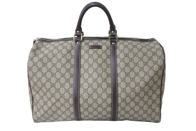 極美品 GUCCI グッチ ボストンバッグ 206501 ベージュ GGスプリームキャンバス ゴールド金具 中古 54916