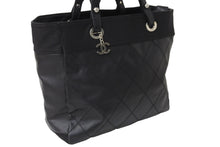 Load image into Gallery viewer, CHANEL シャネル パリビアリッツ トートバッグMM ココマーク A34209 コーティングキャンバス レザー シルバー金具 美品 中古 54920