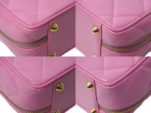 クラウディア期 CHANEL シャネル マトラッセ バニティバッグ 2WAY チェーン ショルダーバッグ パテント 美品 中古 54944