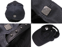 Load image into Gallery viewer, MCM エムシーエム メッシュキャップ 帽子 ブラック ポリエステル PVC MEC7S2K10 シルバー金具 美品 中古 54947
