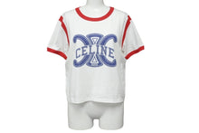 Load image into Gallery viewer, 新品同様 CELINE セリーヌ 半袖Ｔシャツ トリオンフ ロゴ 2X58B671Q ホワイト レッド コットン サイズXS 中古 54952