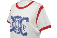 Load image into Gallery viewer, 新品同様 CELINE セリーヌ 半袖Ｔシャツ トリオンフ ロゴ 2X58B671Q ホワイト レッド コットン サイズXS 中古 54952