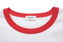Load image into Gallery viewer, 新品同様 CELINE セリーヌ 半袖Ｔシャツ トリオンフ ロゴ 2X58B671Q ホワイト レッド コットン サイズXS 中古 54952