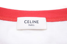 Load image into Gallery viewer, 新品同様 CELINE セリーヌ 半袖Ｔシャツ トリオンフ ロゴ 2X58B671Q ホワイト レッド コットン サイズXS 中古 54952