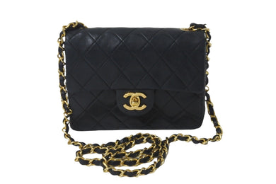 CHANEL シャネル ショルダーバッグ ミニマトラッセ ココマーク ブラック 1番台 ラムスキン ゴールド金具 美品 中古 54983