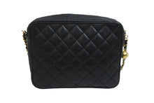 Load image into Gallery viewer, CHANEL シャネル ショルダーバッグ チェーン マトラッセ ココボール ブラック キャビアスキン ゴールド金具 美品 中古 54987