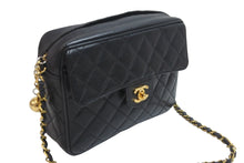 Load image into Gallery viewer, CHANEL シャネル ショルダーバッグ チェーン マトラッセ ココボール ブラック キャビアスキン ゴールド金具 美品 中古 54987