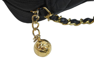 CHANEL シャネル ショルダーバッグ チェーン マトラッセ ココボール ブラック キャビアスキン ゴールド金具 美品 中古 54987
