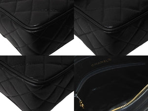 CHANEL シャネル ショルダーバッグ チェーン マトラッセ ココボール ブラック キャビアスキン ゴールド金具 美品 中古 54987
