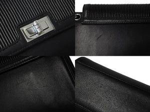 CHANEL シャネル ショルダーバッグ 2.55 チェーンショルダー ブラック シルバー金具 7番台 美品 中古 55013