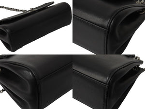 CHANEL シャネル ショルダーバッグ 2.55 チェーンショルダー ブラック シルバー金具 7番台 美品 中古 55013