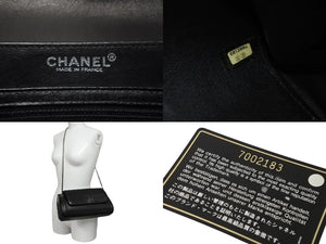 CHANEL シャネル ショルダーバッグ 2.55 チェーンショルダー ブラック シルバー金具 7番台 美品 中古 55013