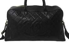 Load image into Gallery viewer, CHANEL シャネル ヴィンテージ ボストンバッグ キャビアスキン 旅行カバン 8番台 ブラック ゴールド金具 美品 中古 55040