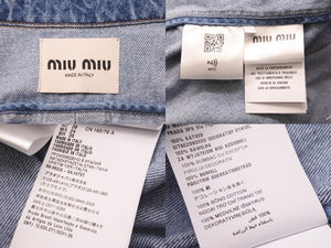 極美品 MIUMIU ミュウミュウ デニムジャケット ブルー 現在 2023年 GWB186_13LE_F0013_S_232 サイズ38 中古 55048 