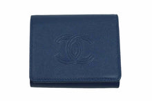 Load image into Gallery viewer, CHANEL シャネル 三つ折り財布 ウォレット 29番台 ココマーク グリーン グレインドカーフスキン シルバー金具 中古 55084
