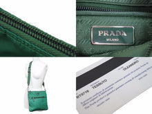 画像をギャラリービューアに読み込む, PRADA プラダショルダーバッグ BT0716 グリーン 斜め掛け ナイロン シルバー金具 美品 中古 55087 